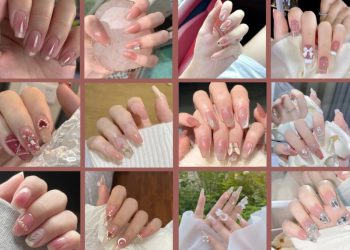 mẫu nail màu hồng