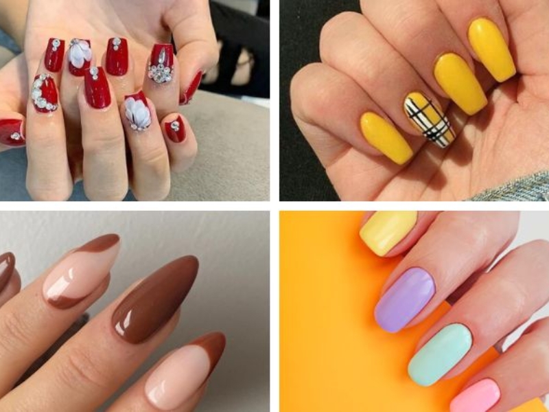 Mẫu nail màu sắc sặc sỡ đi biển