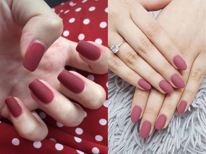 Nail hồng đất nhám