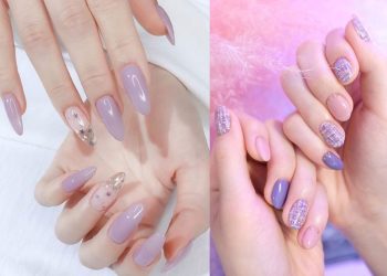 mẫu nail tím