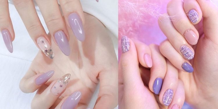 mẫu nail tím