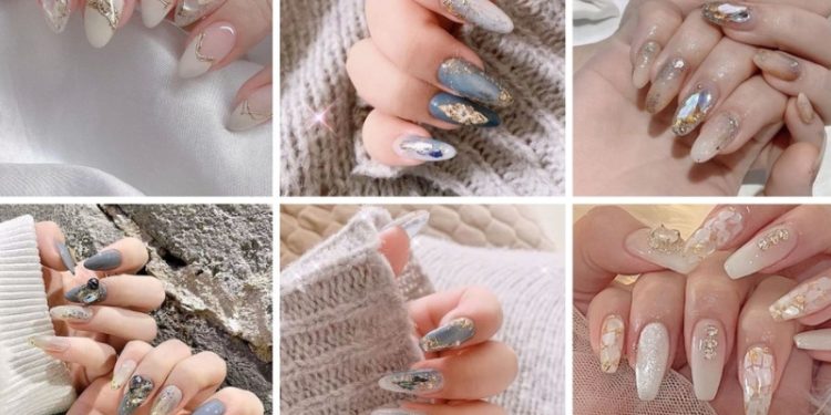 Mẫu nail đính xà cừ đẹp