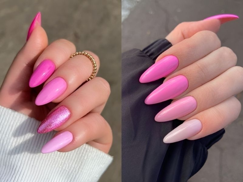 Thu hút hơn với nail tiểu thư hồng cánh sen