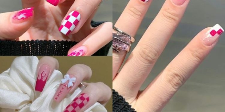 mẫu nail kẻ sọc