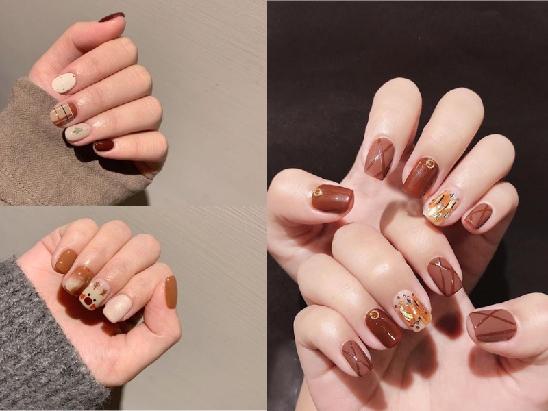 Nhẹ nhàng tinh tế cùng gam màu trung tính cho nail mùa thu