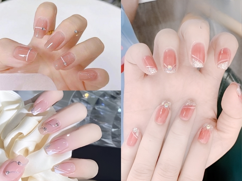Ngọt ngào cùng mẫu nail màu hồng