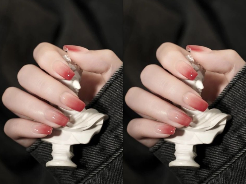 Mẫu nail ombre nhẹ nhàng cho mùa thu