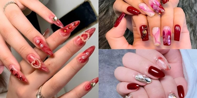 mẫu nail vân đá