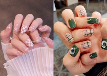 mẫu nail kẻ sọc