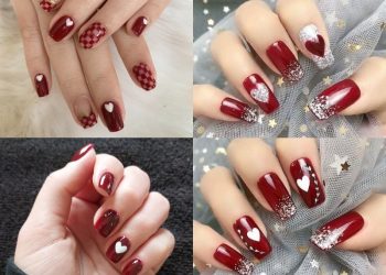 mẫu nail màu đỏ