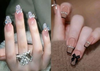 mẫu nail nơ