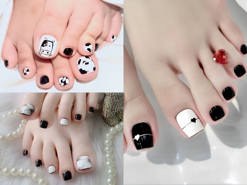 Thiết kế mẫu nail chân trắng độc đáo